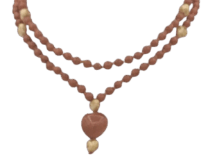 Brown Goldstone, Heart Accents & Pendant