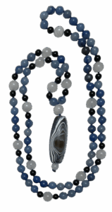 Aventurine, Onyx & White Jade Accents, White Jade Guru, Tibetan Agate Pendant