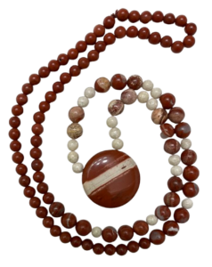 Red Jasper, Riverstone, Cappuccino Jasper Pendant