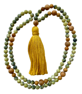 African Turquoise Jasper & Sandalwood, Sandalwood Guru, Gold Tassel