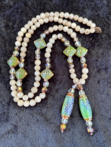 Druzy, "Aurora" Mirage Beads & Czech Glass Accents, "Daisy Ray" Mirage Pendants
