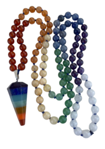 Chakra Mala: Carnelian, Aventurine, Amethyst, Jade, Chakra Pendant