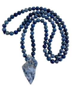 Dumortierite & Dendritic Agate Pendant