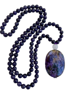Kiwi Lapis, Jade Guru, Charoite Pendant
