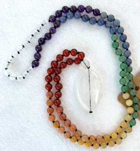 “Chakra Celebration” Moonstone, Amethyst, Aventurine, Carnelian, Crystal Quartz Guru & Pendant