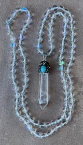 “Crystal Spirit” Crystal Quartz, Pendant with Turquoise