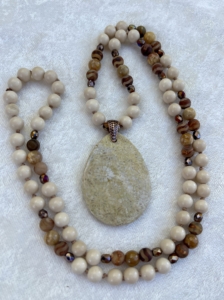 Fossil Coral, Fossil Jasper, Tibetan Agate, Fossil Coral Pendant Fossil Coral, Fossil Jasper, Tibetan Agate, Fossil Coral Pendant