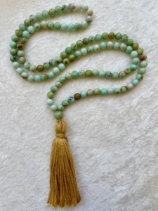 Mongolian Opal, Mongolian Opal Guru, Gold Tassel