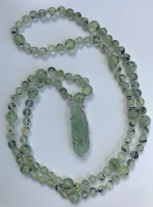 “Pristine Presence” Prehnite & Natural Prasiolite Quartz Pendant "Pristine Presence" Prehnite & Natural Prasiolite Quartz Pendant