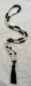 Tibetan Agate, Howlite, Tibetan Agate Guru, Black Tassel Tibetan Agate, Howlite, Tibetan Agate Guru, Black Tassel
