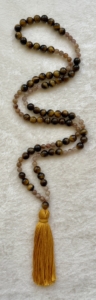 Tiger Eye, Rutilated Quartz, Tiger Eye Guru, Gold Tassel